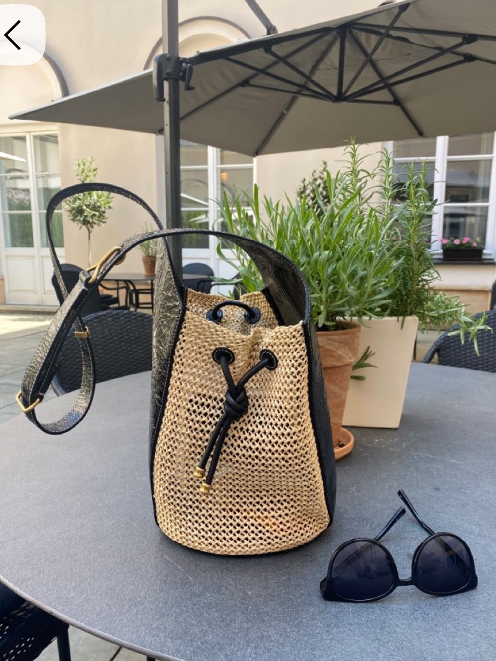 Tory Burch Runway Raffia Bucket Bag